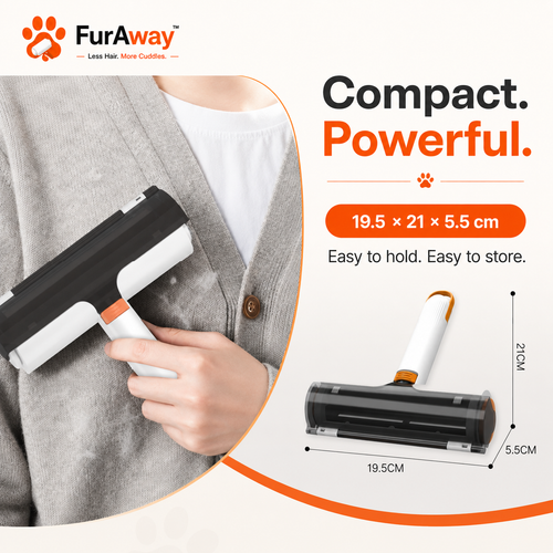 FurRoll™ Reusable Pet Hair Roller for Dogs & Cats